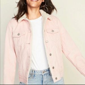 Pink Corduroy Jean Jacket w Sherpa Lining